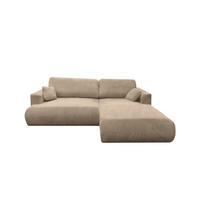 ECKSOFA Luna L rechts Beige aus Cord - Beige, Textil (271/195cm) - KS Home Concept