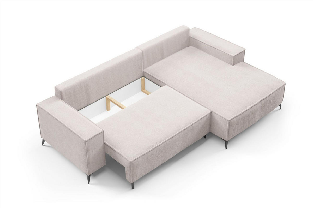 ECKSOFA Fiore - Altrosa, Holzwerkstoff/Textil (294/185cm) - Fun Möbel