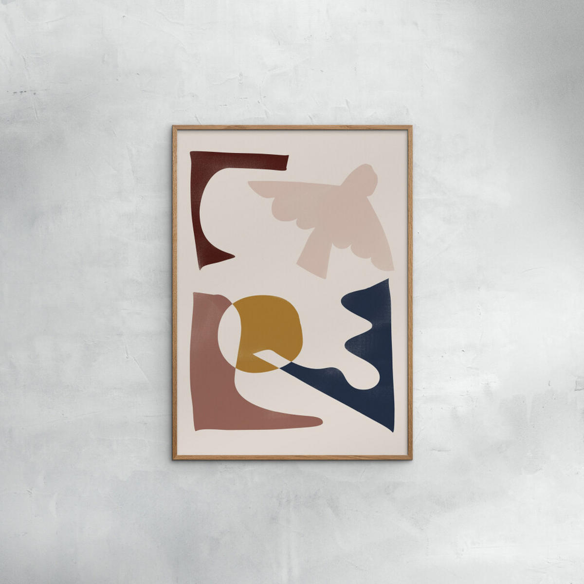 POSTER mit Rahmen Affordable Art Prints - Melloi - Eichefarben/Multicolor, Holz/Papier (50/70cm) - Poster&Frame