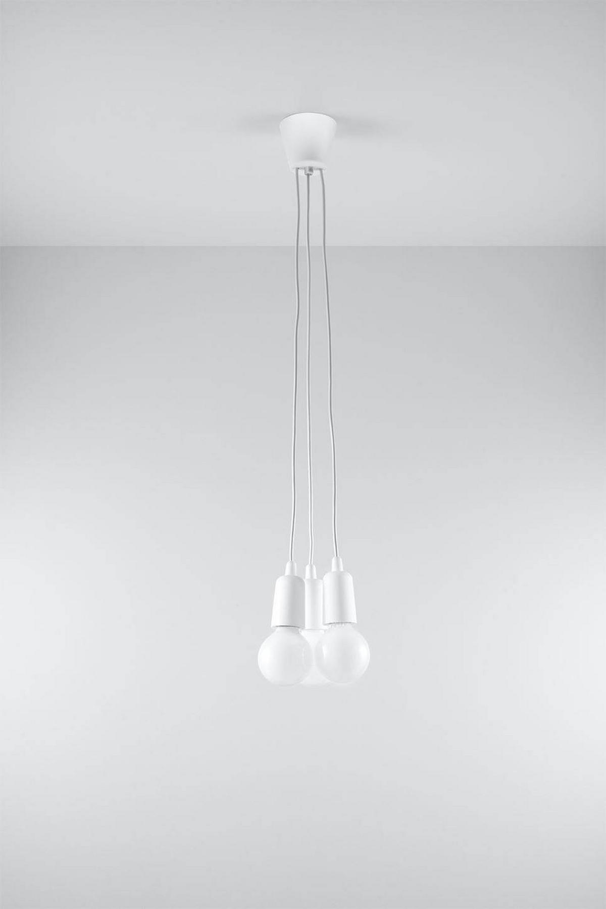 PENDELLEUCHTE Kunststoff Weiß 3-flammig - Weiß, Kunststoff (15/16/90cm) - Sollux Lighting