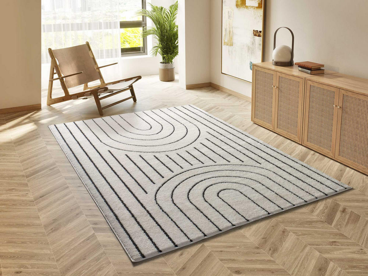 WEBTEPPICH Weiß Geprägt Blanche 120/170 cm - Weiß, Naturmaterialien/Textil (120/170cm) - Atticgo