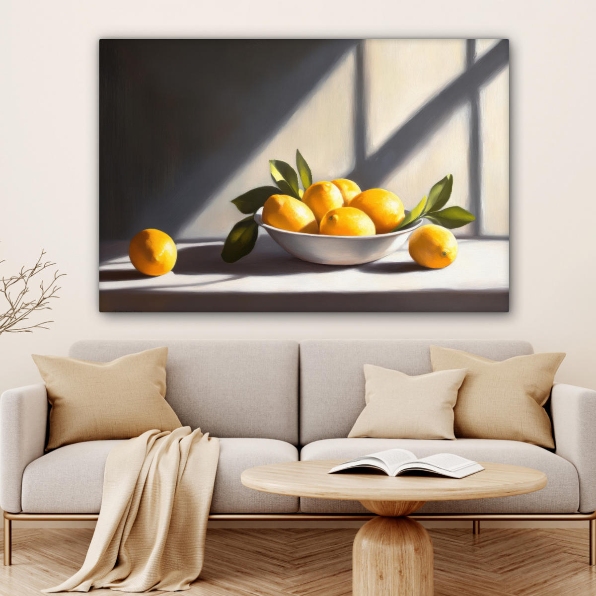 LEINWANDBILD Zitronen - Stilleben - Gelb XXL 150x100 cm - Gelb, Textil (150/100cm) - MuchoWow