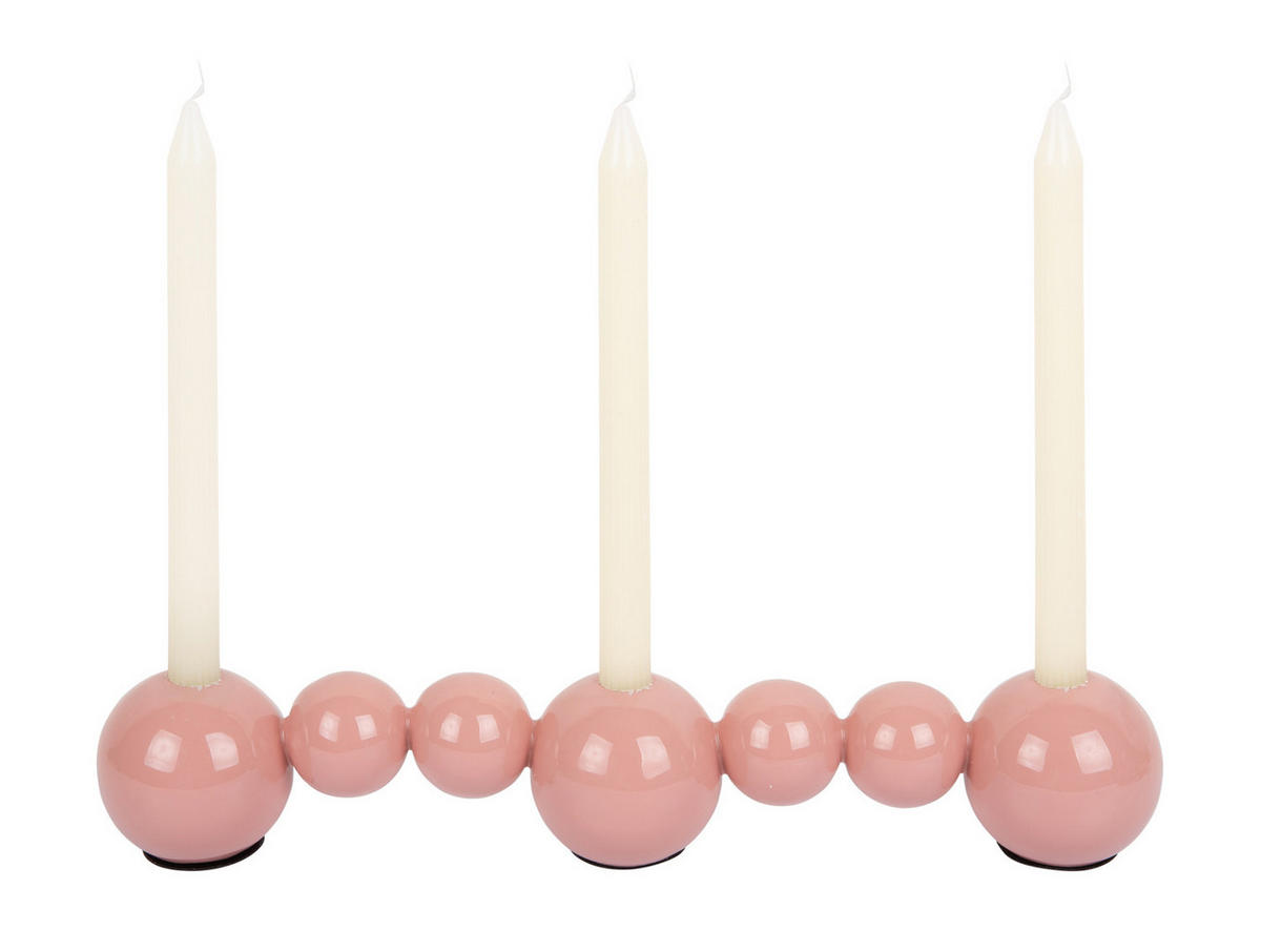 KERZENSTÄNDER Bubbles Straight - Rosa - 41/7/7 cm - Pink, Metall (7/7/41cm) - Present Time