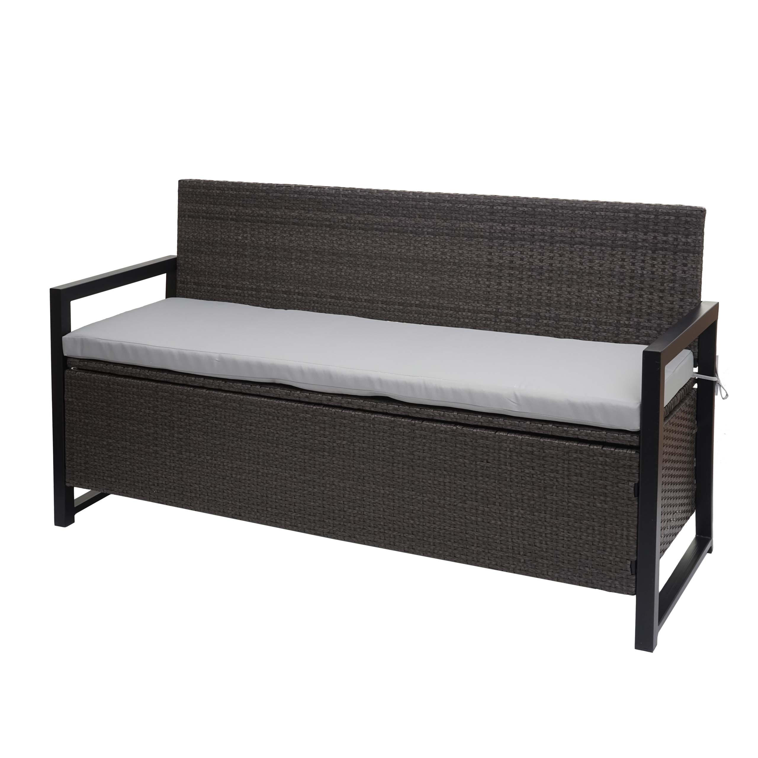 POLY-RATTAN 3ER SITZBANK Grau, Hellgrau - Hellgrau/Grau, Kunststoff (164/87/57cm) - MCW