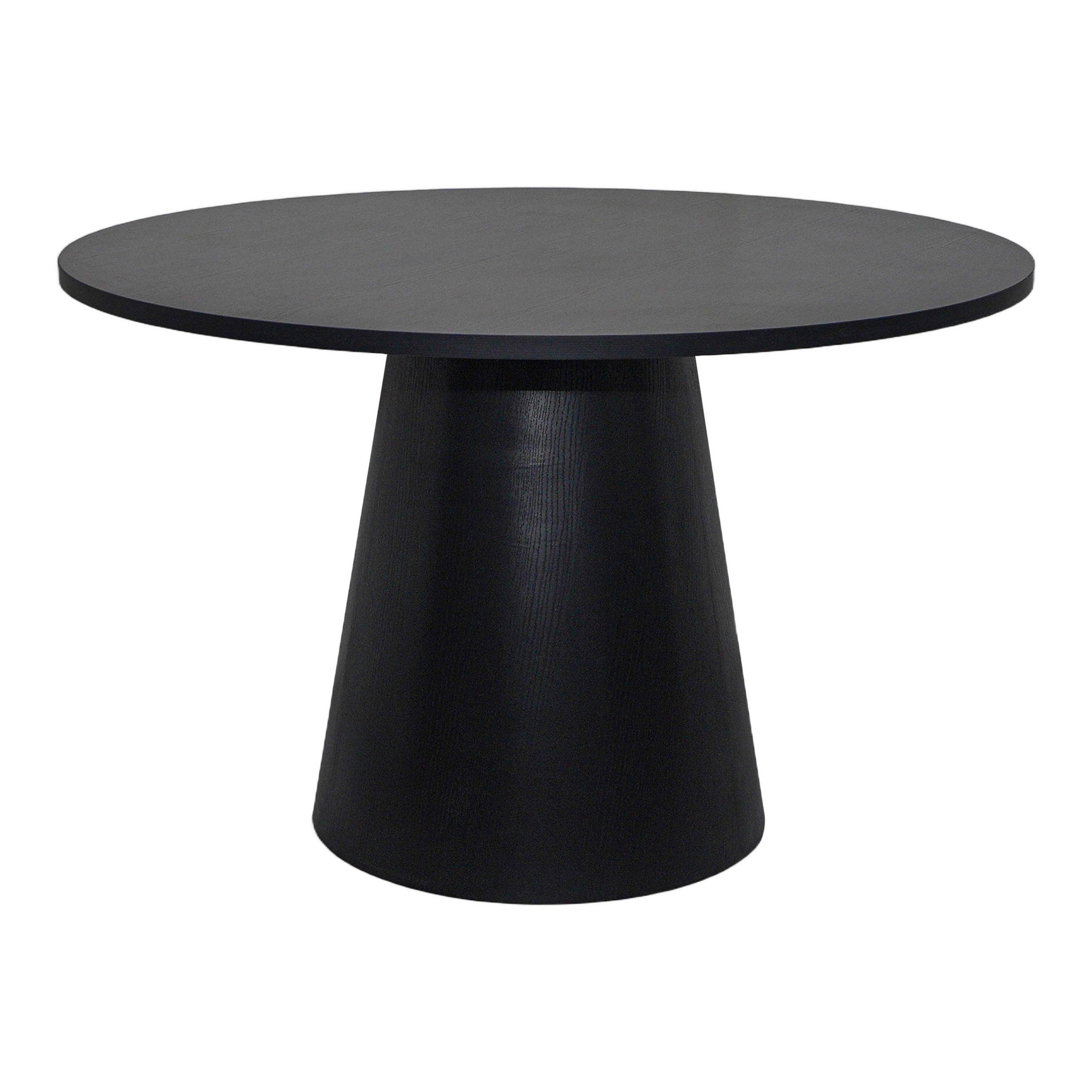 ESSTISCH, schwarzes Holzeffekt - Schwarz, Holz (120/120/75cm) - Oviala