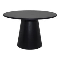 ESSTISCH, schwarzes Holzeffekt - Schwarz, Holz (120/120/75cm) - Oviala