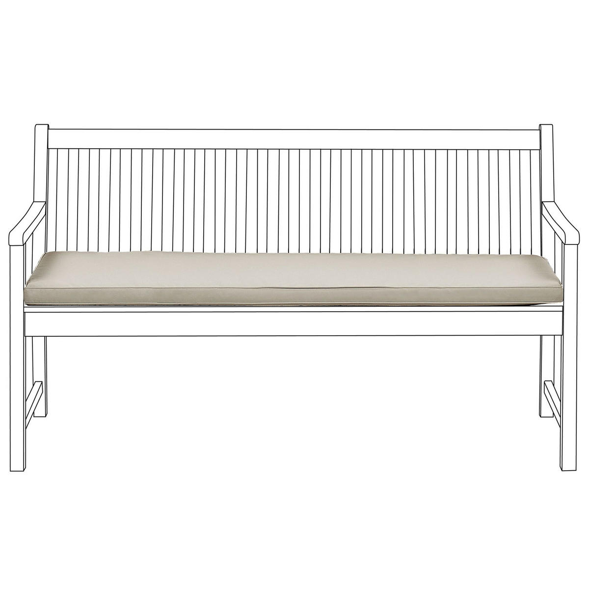 SITZBANKPOLSTER KISSEN Beige Vivara - Beige, Textil (152/5/54cm) - Beliani