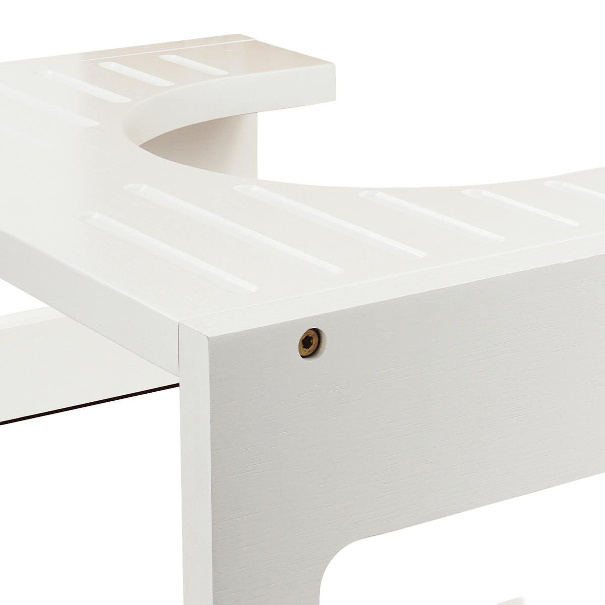 STOLEC za wc - bela, tekstil/les (43.5/18.5/43.5cm) - Relaxdays