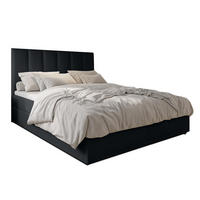 BOXBETT MEREA 180x200 cm mit Bettkasten und Matratze - Schwarz - Schwarz, Holz/Holzwerkstoff (180/200cm) - AX Living