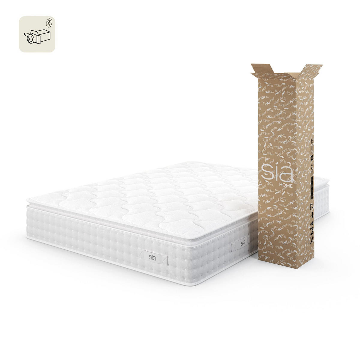 MATRATZE HYBRIDE PREMIUM CLOUD Memory-Schaum. Latex & Taschenfedern Weiß 90cm - Weiß, Textil (190/140cm) - Sia Home