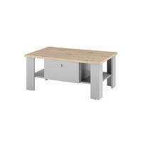 COUCHTISCH C14 Light Gray & Artisan Eiche 107x46x67 cm Landhaus - Grau, Holzwerkstoff (67/107/46cm) - Livojo