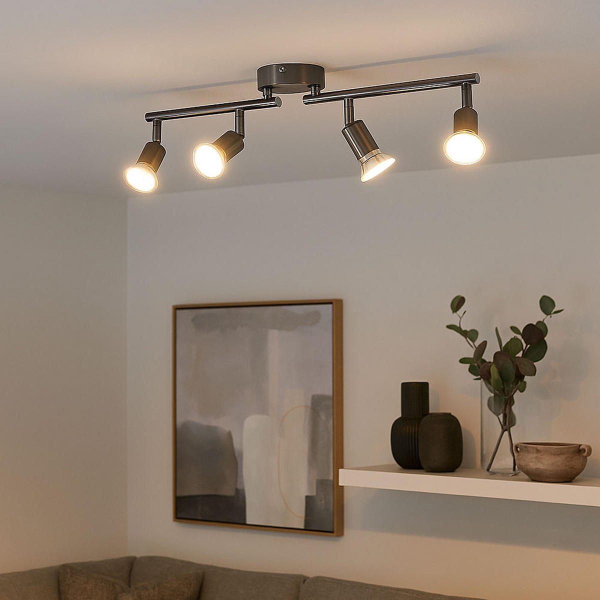 LED DECKENLEUCHTE MATRIX Silber Metall - Silberfarben, Metall (60/8/16.5cm)