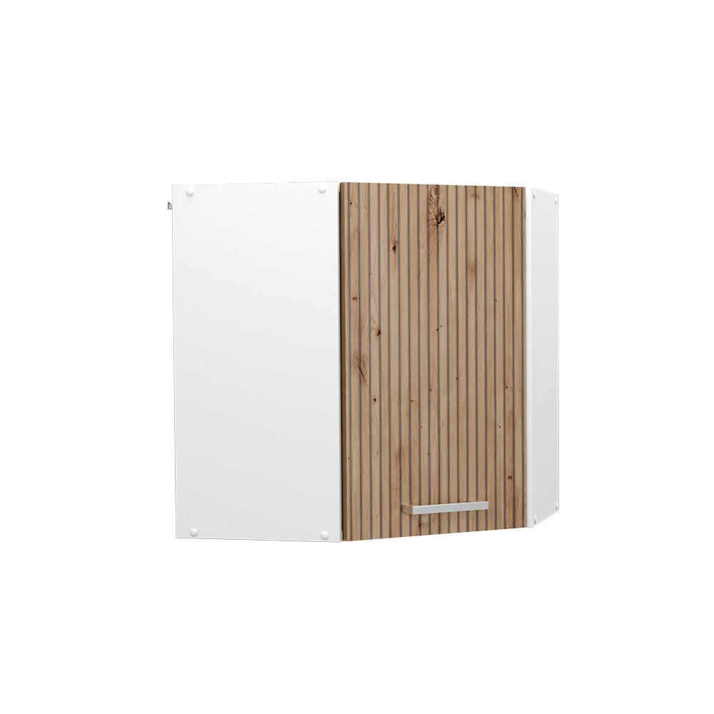 HÖRNHÄNGANDE SKÅP R-Line Hantverks ek 57 cm Ek Artisan, Vit 60/57/31 cm