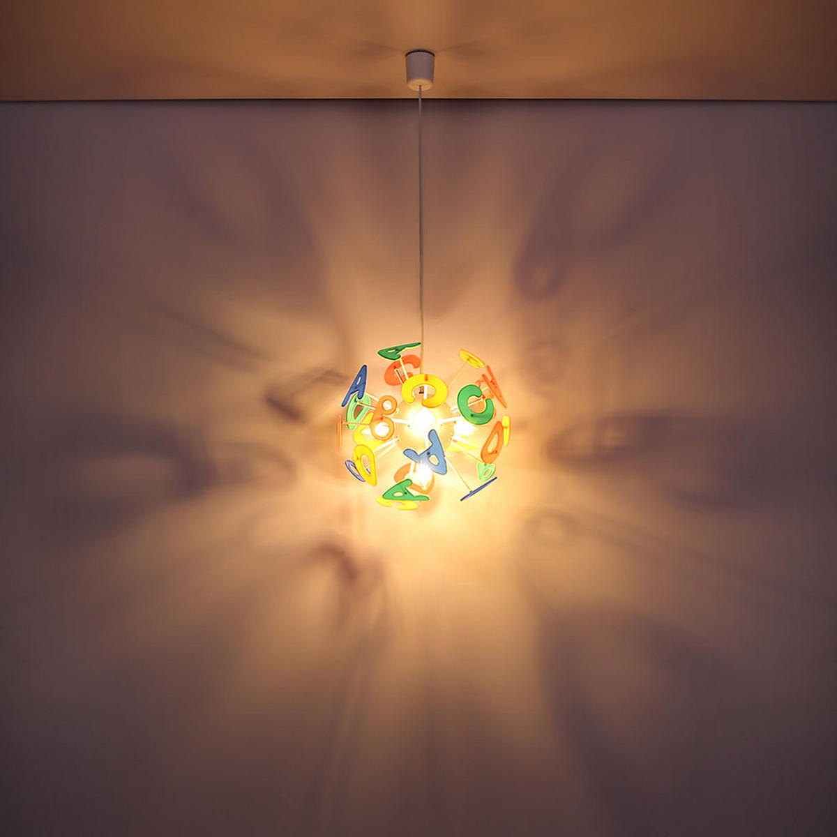LED KINDERDECKENLEUCHTE LURRA Bunt - Multicolor, Kunststoff (35/35/120cm) - Globo Lighting