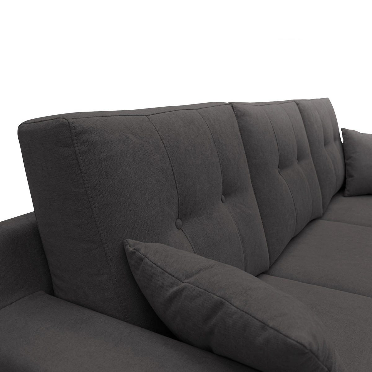 ECKSOFA Danish - Schwarz, Textil (237/91cm) - Divani.store