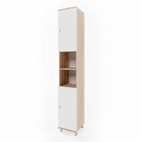 BADSCHRANK Fynn Sonoma 30 x 190 cm - Weiß/Sonoma Eiche, Holzwerkstoff (30/190/30cm) - Vicco