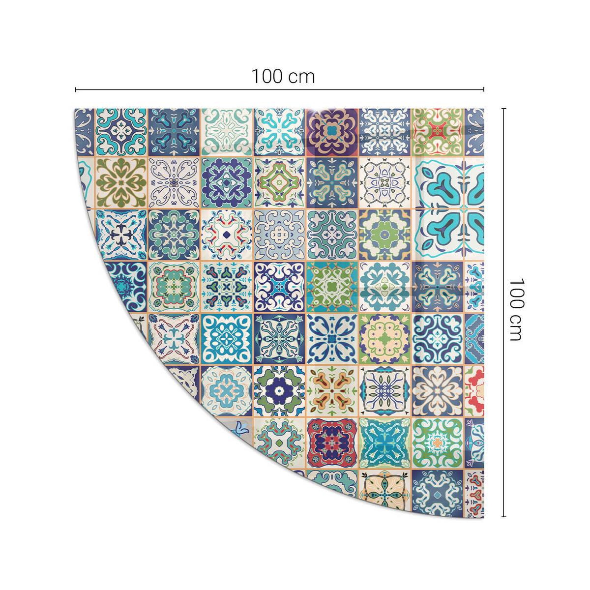 GLASPLATTE für Kamin 100x100 cm - Blau, Glas (100/100/0.4cm) - TULUP