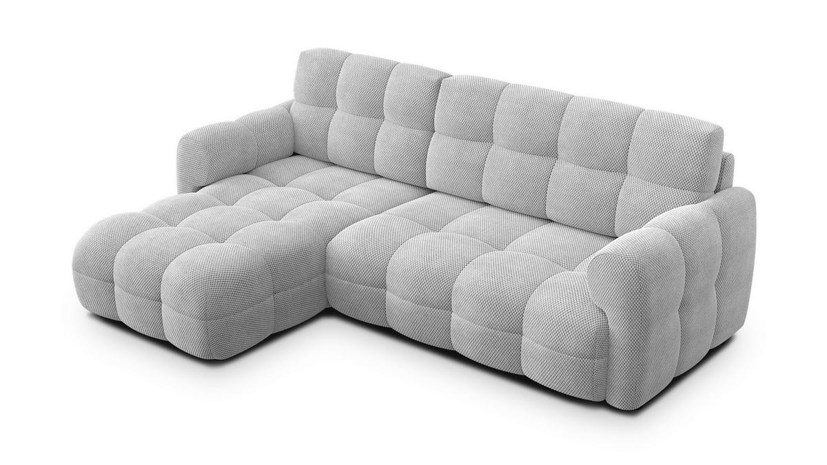 ECKSOFA MELLOW 3-Sitzer, hellgrau - Hellgrau/Schwarz, Holz/Textil (232/156cm) - Courtois Laville