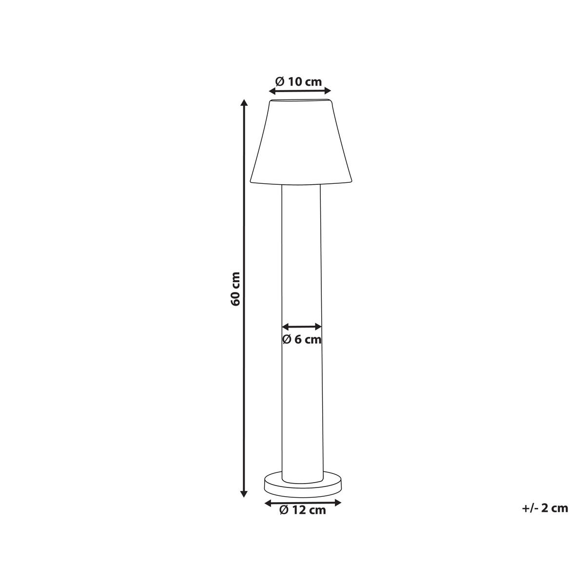 LED-POLLERLEUCHTE Schwarz Holmes - Schwarz, Metall (12/12/60cm) - Beliani