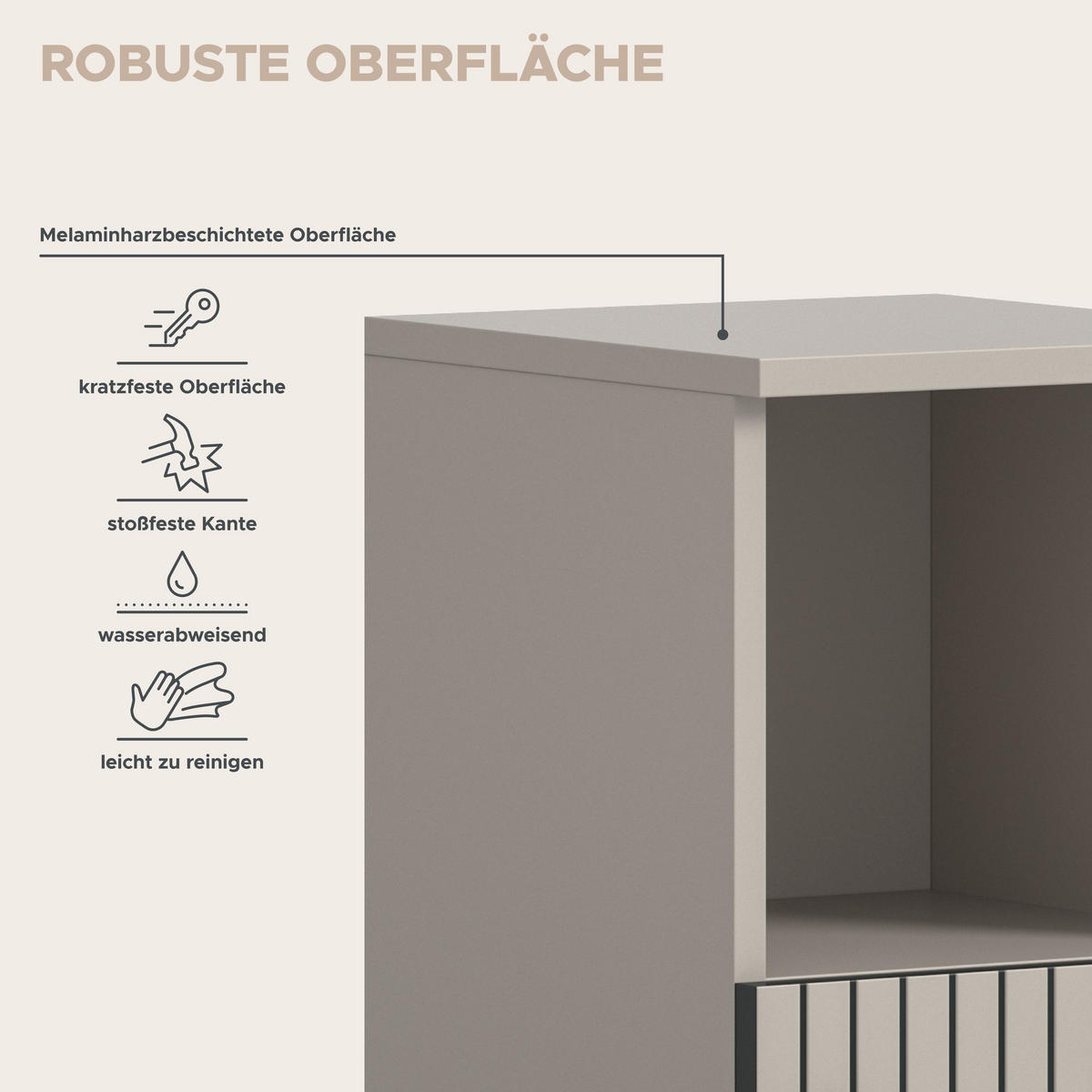 BADSCHRANK MONE (B/H/T: ca. 30/95/30 cm) in Kaschmir/Kaschmir - Kaschmir, Holzwerkstoff (30/95/30cm)