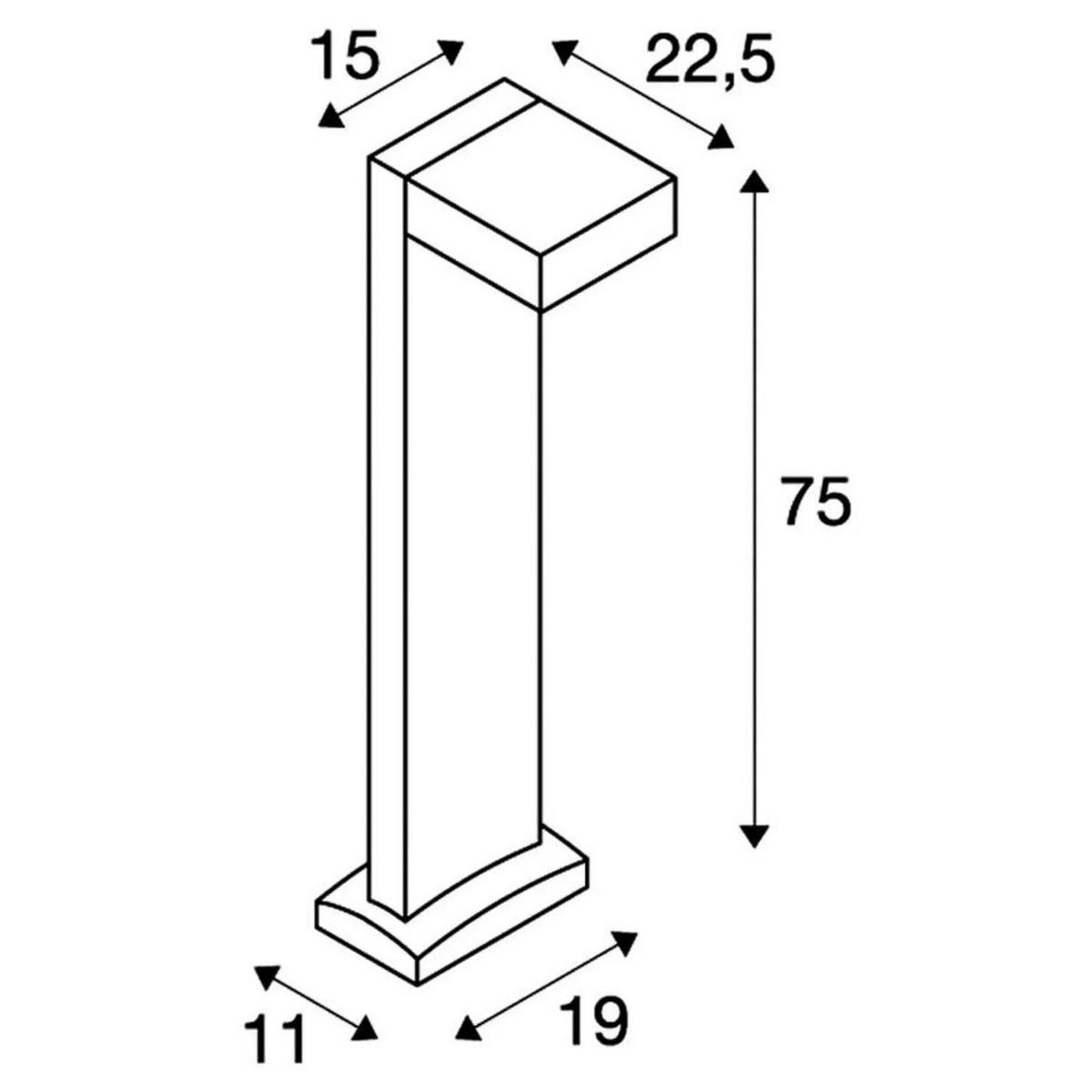 WEGELEUCHTE Quadrasyl Anthrazit - Anthrazit, Metall (22.5/22.5/75cm) - SLV