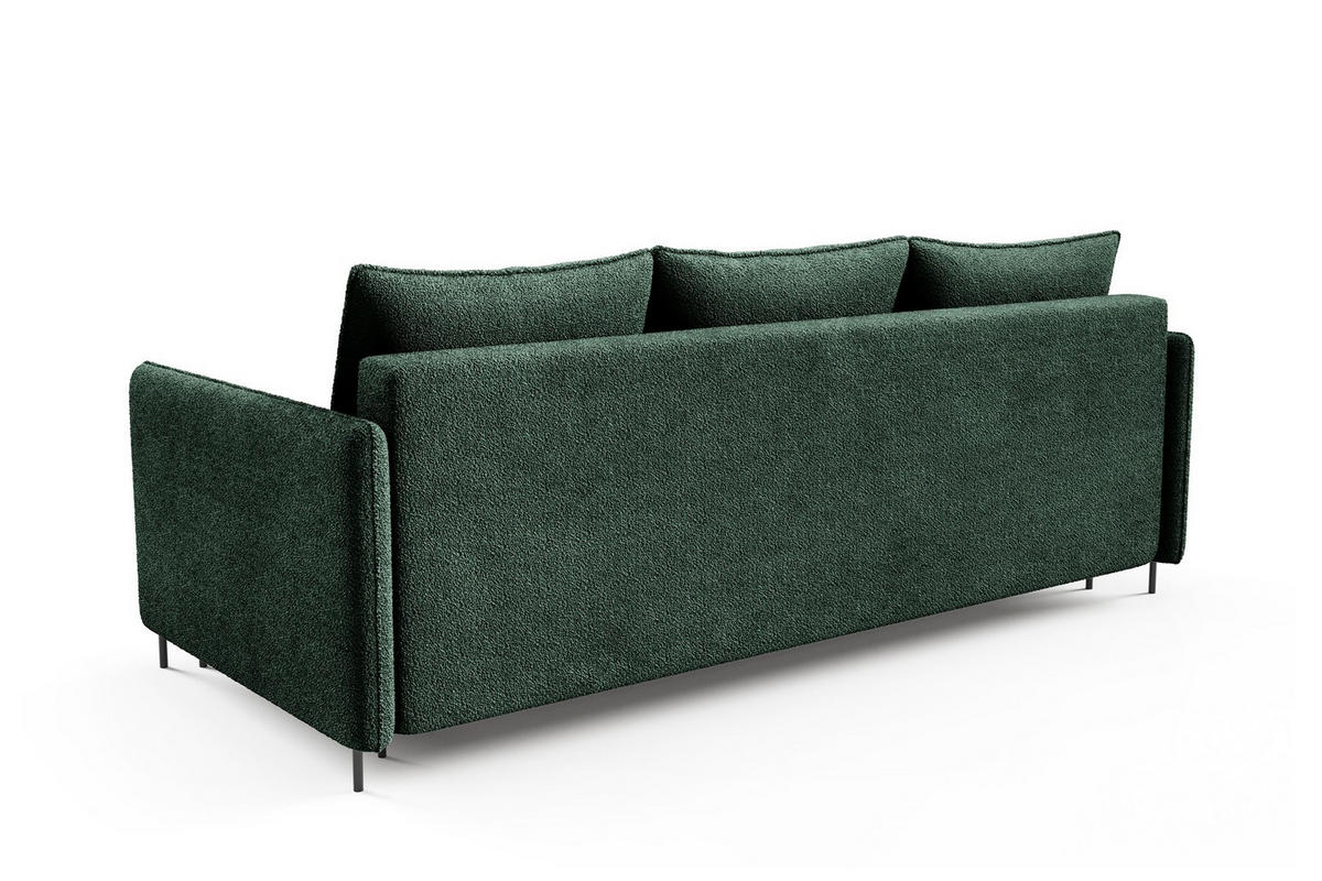 SCHLAFSOFA Belis Boucle in Grün - Grün, Holzwerkstoff/Textil (216/95/91cm) - Bettso