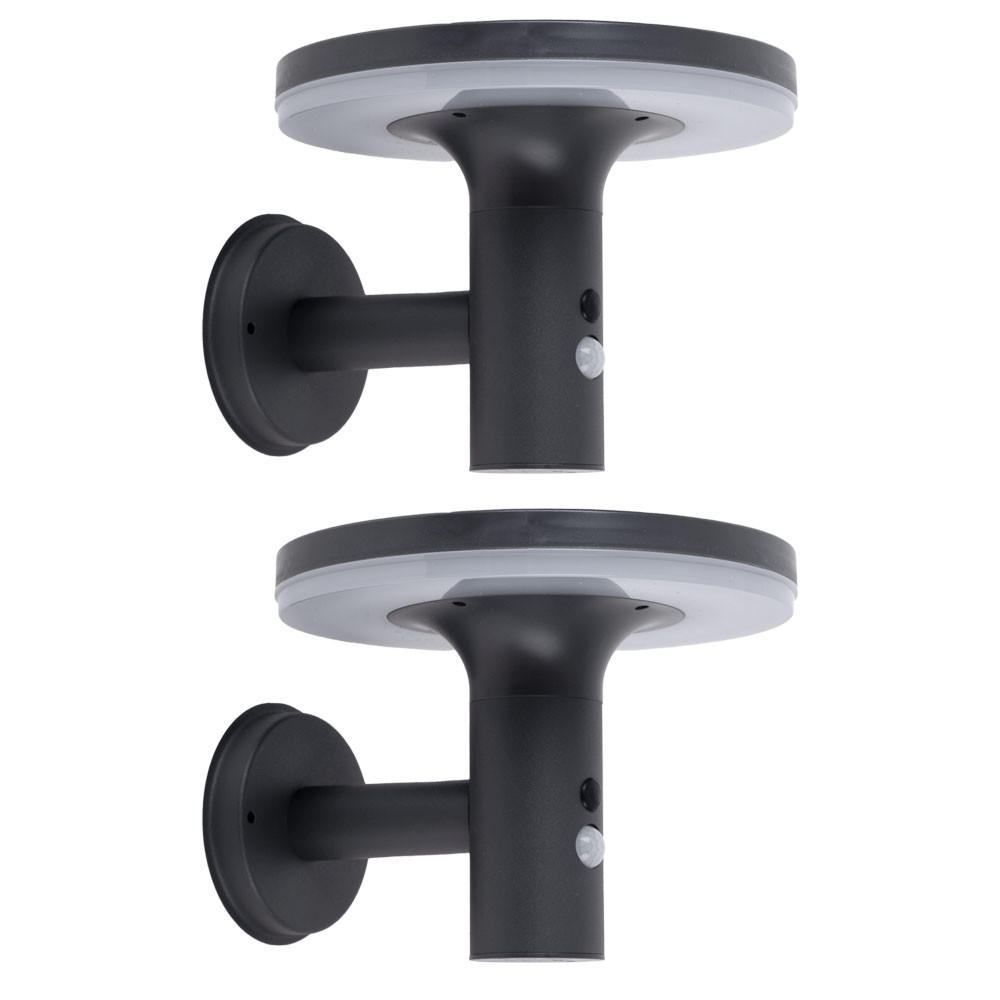 LED AUSSENLEUCHTE Solar Anthrazit 2er Set - Anthrazit, Metall (24/16/21cm)