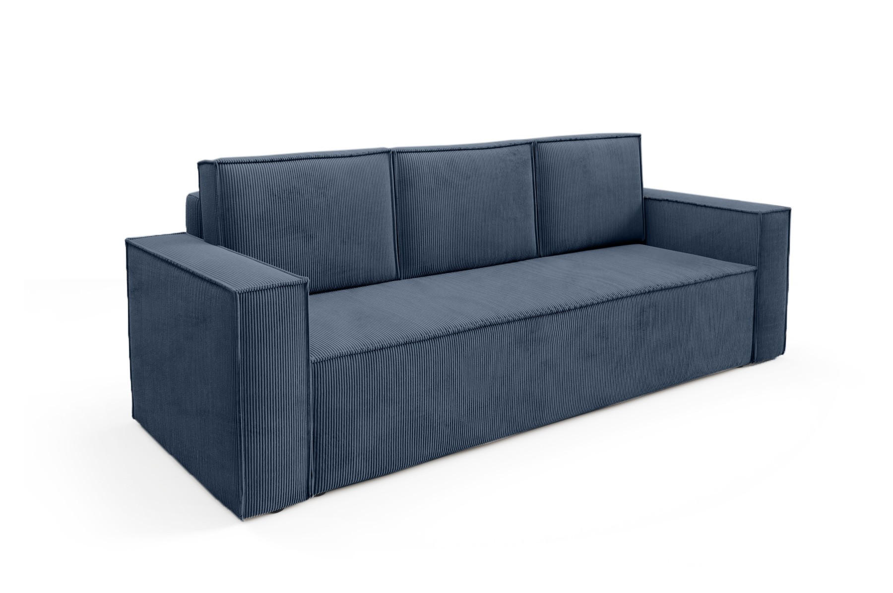 SOFA Roda Dunkelblau, Kordsofa mit Schlaffunktion - Dunkelblau, Holzwerkstoff/Textil (248/93/96cm) - Bettso