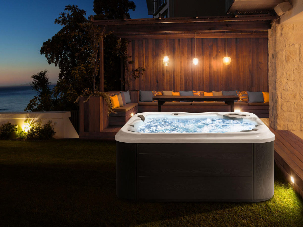 WHIRLPOOL 6-Sitzer Weiß Tularosa - Silberfarben/Schwarz, Kunststoff (210/90/210cm) - Beliani
