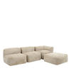SITZSACK-SOFA 4-tlg. ZEN: Ecksessel, 2 Sessel, Fußstütze - Beige, Textil (500/68/100cm) - icon