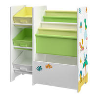 KINDERREGAL Vimianzo - Gelb/Weiß, Holzwerkstoff/Textil (65/60/30cm) - [en.casa]