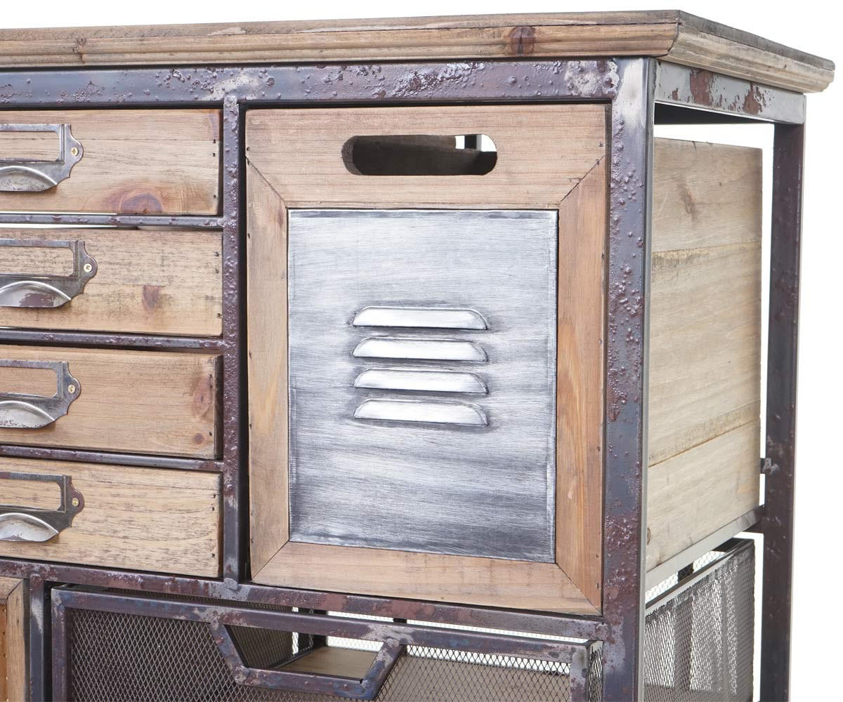 APOTHEKER-SCHRANK TANNE MASSIV Multicolor - Multicolor, Holz (56/143/33cm) - MCW