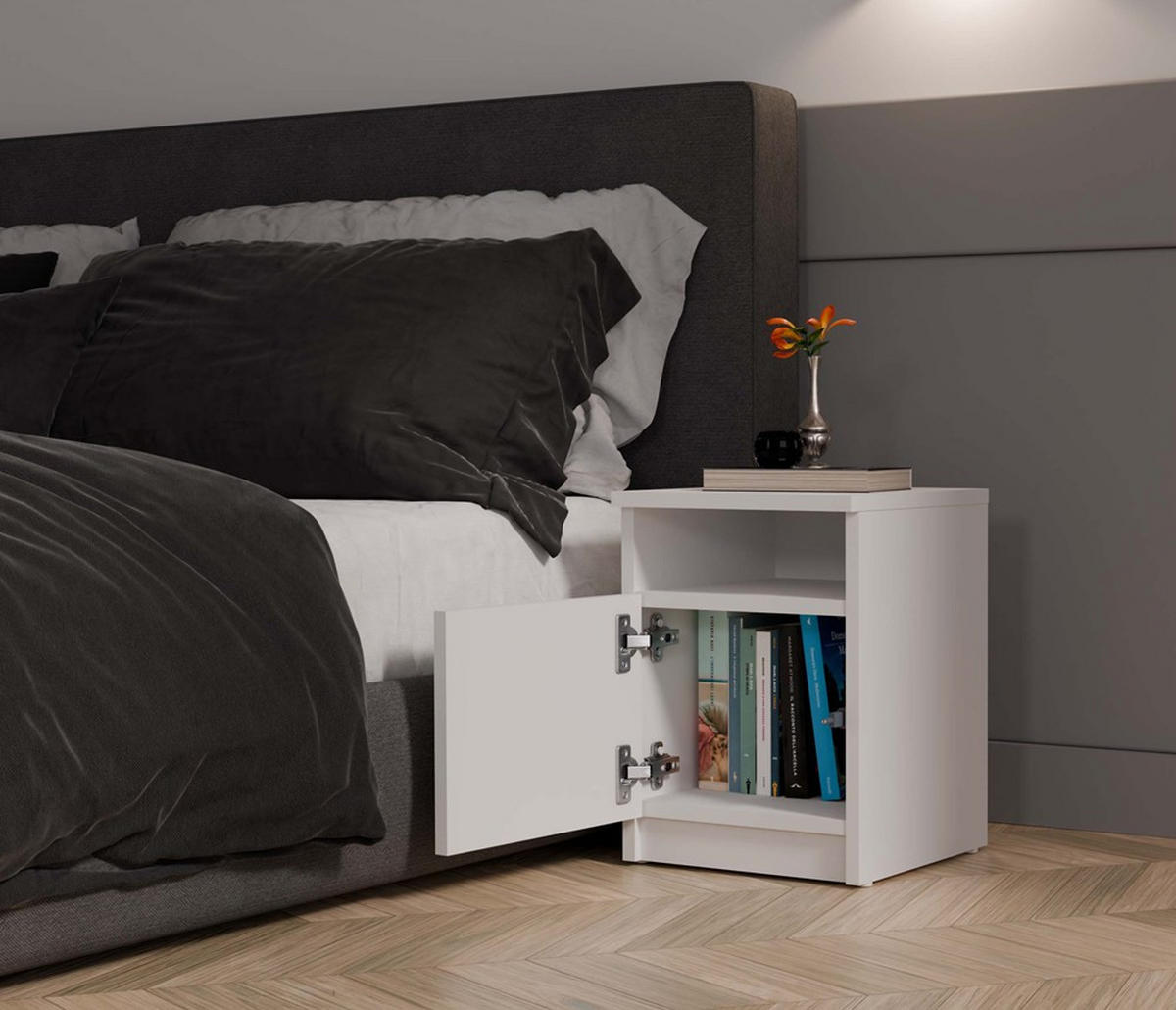 NACHTTISCH Weiß 30/40/30 - Weiß, Holzwerkstoff (30/40/30cm) - RAUMHIRSCH FURNITURE