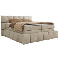 BOXSPRINGBETT NIRA KING 180/200 Beige Velvet - H3 - Beige, Holz/Textil (180/200cm) - MKS
