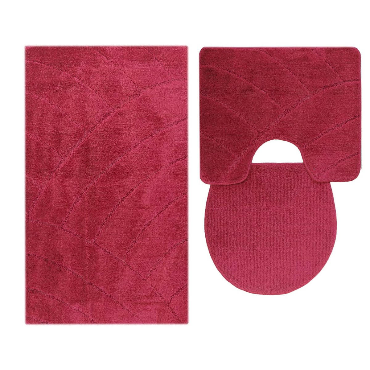 BADEMATTE Set 3 tlg BURGUND - Bordeaux, Textil (60/100cm) - ROLFNERS