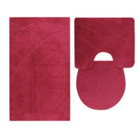 BADEMATTE Set 3 tlg BURGUND - Bordeaux, Textil (60/100cm) - ROLFNERS