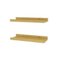 WANDREGAL Linus Naturholz 40 x 4 cm 2er Set - Eichefarben, Holzwerkstoff (40/4/15cm) - Vicco