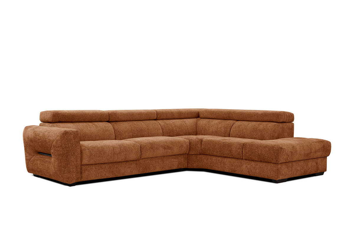 ECKSOFA CALVERA 5-Sitzer, dunkelorange - Dunkelorange, Holzwerkstoff/Textil (298/239cm) - Courtois Laville