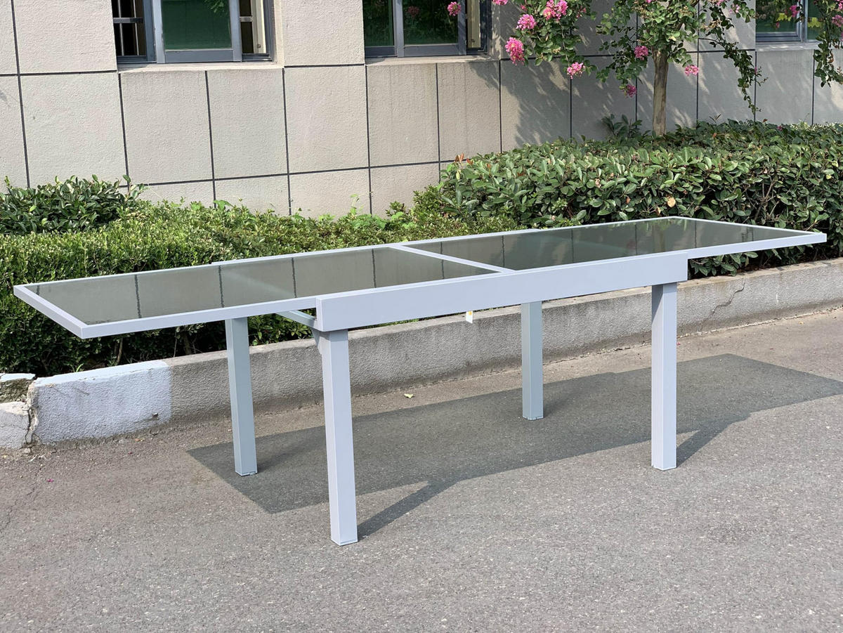 GARTEN-SITZGRUPPE Arno 7-teilig Gartenmöbel-Set - Grau, Metall - DELUKE