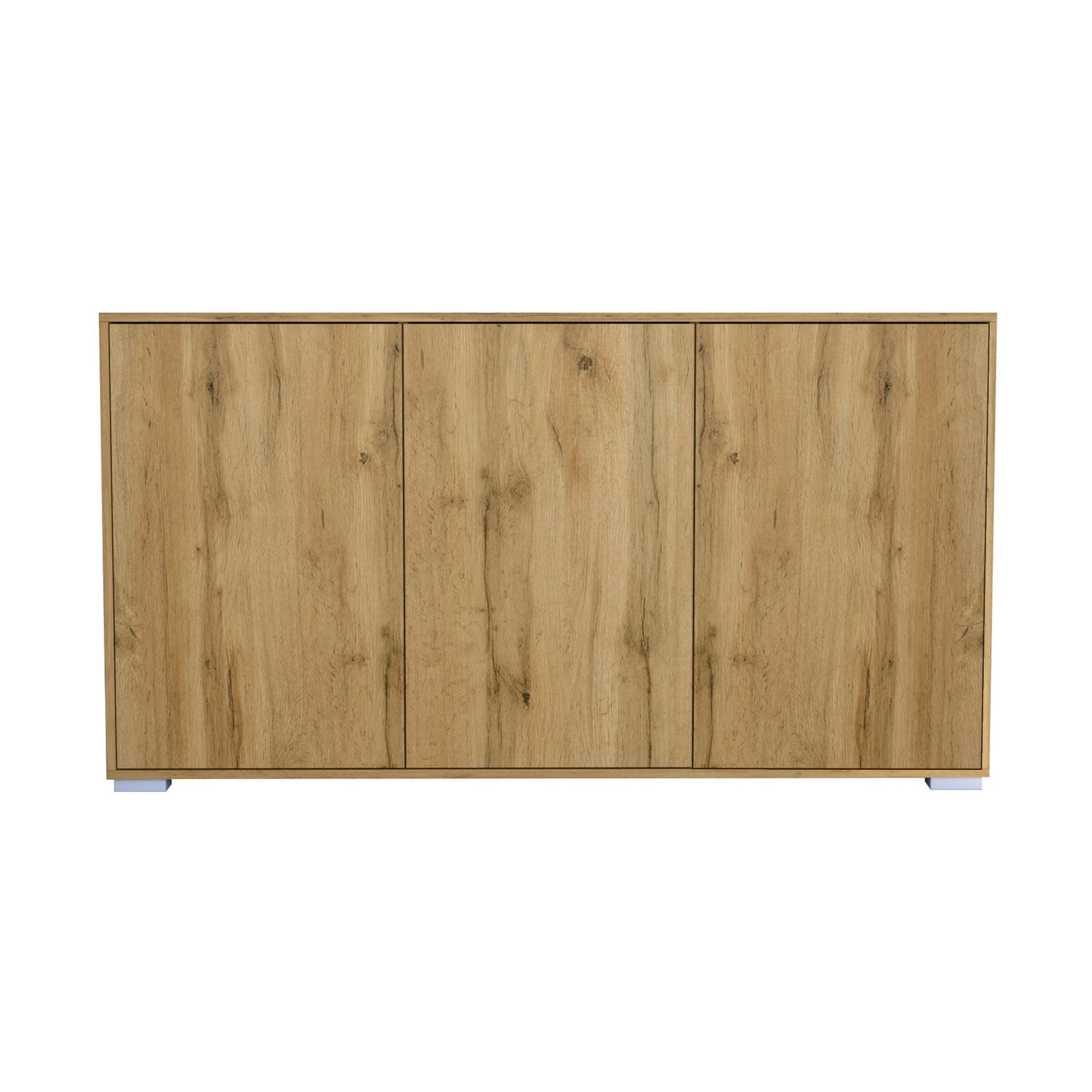 SIDEBOARD Elena, Kommode mit Push-to-Open, Made in Germany, Moderner Schrank, Eiche Evoke (152,5 x 83 x 37 cm) - Eiche Wotan, Holzwerkstoff (152.5/83/37cm) - InnoFurn