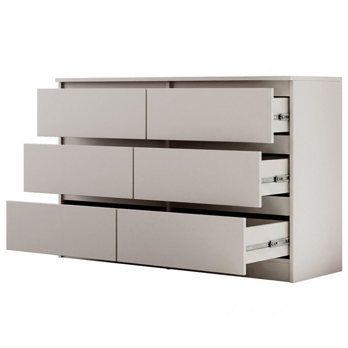 KOMMODE Lemon mit 6 Schubladen, 120 cm, Kaschmir - Kaschmir, Holzwerkstoff (120/78/39cm) - Beautysofa