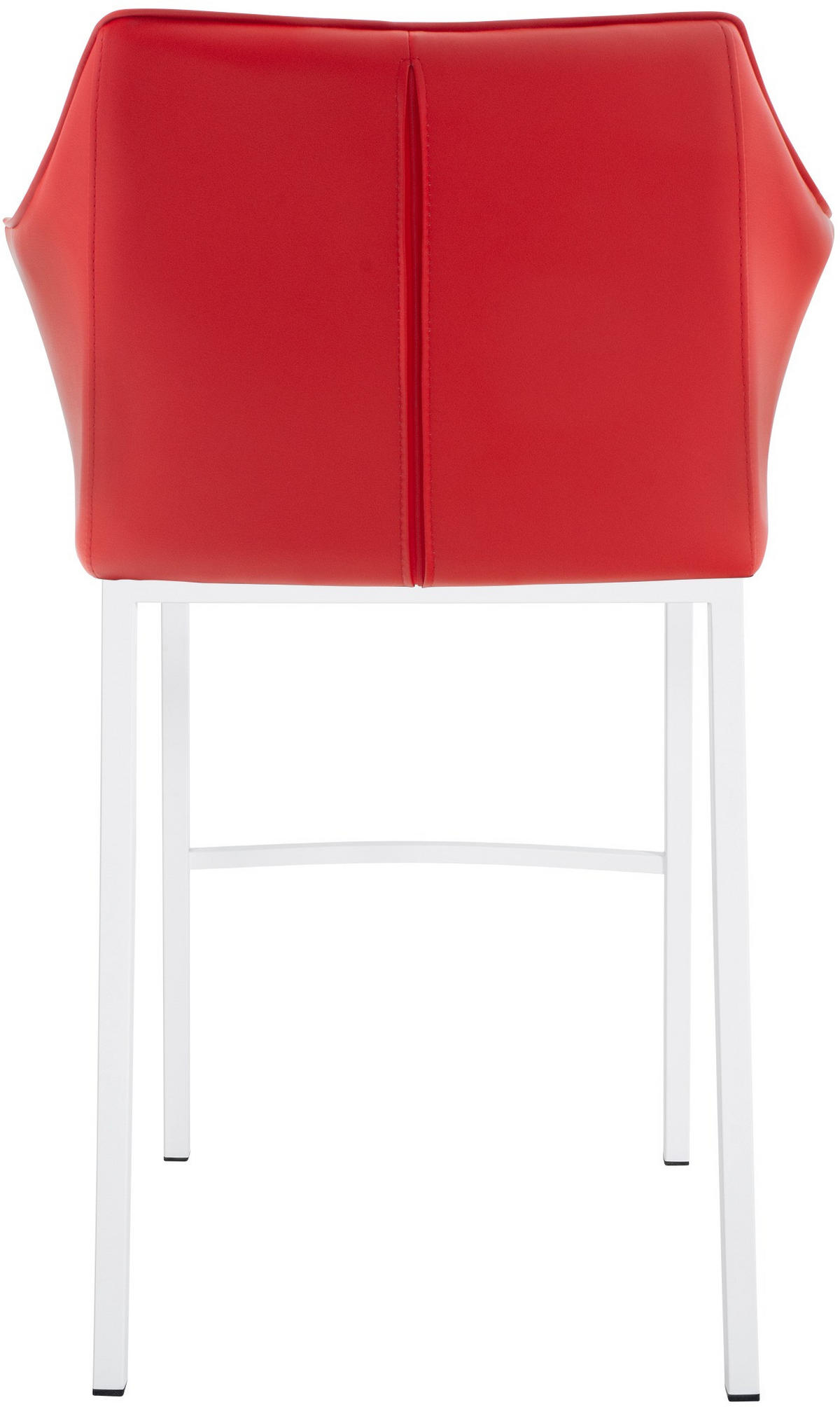 BARHOCKER Lederlook Rot - Rot/Weiß, Textil/Metall (64/110/48cm) - CLP