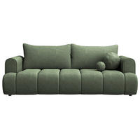 3-SITZER-SOFA Dandelino Grün mit Schlaffunktion - Schwarz/Grün, Kunststoff/Textil (250/90/112cm) - Selsey