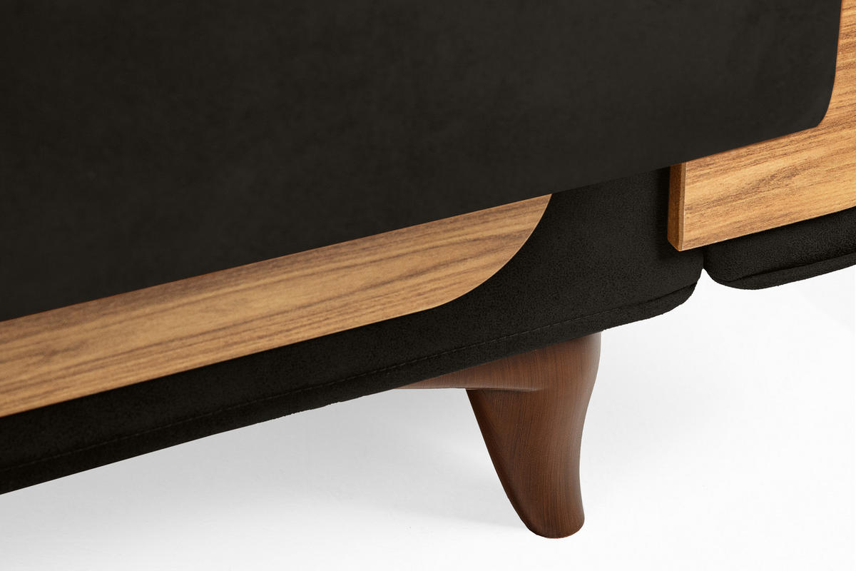 3-SITZER-SCHLAFSOFA GUSTAVO II mit Armlehnen, Anthrazit - Anthrazit, Holz/Holzwerkstoff (230/98/98cm) - KONSIMO®