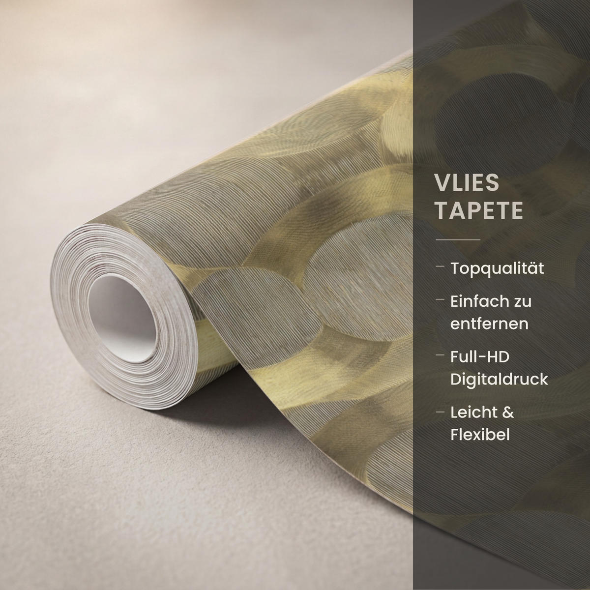 TAPETE - Modern - Geometrisch - Gold - 120x300 cm - Goldfarben, Papier (120/300cm) - OnlyWow
