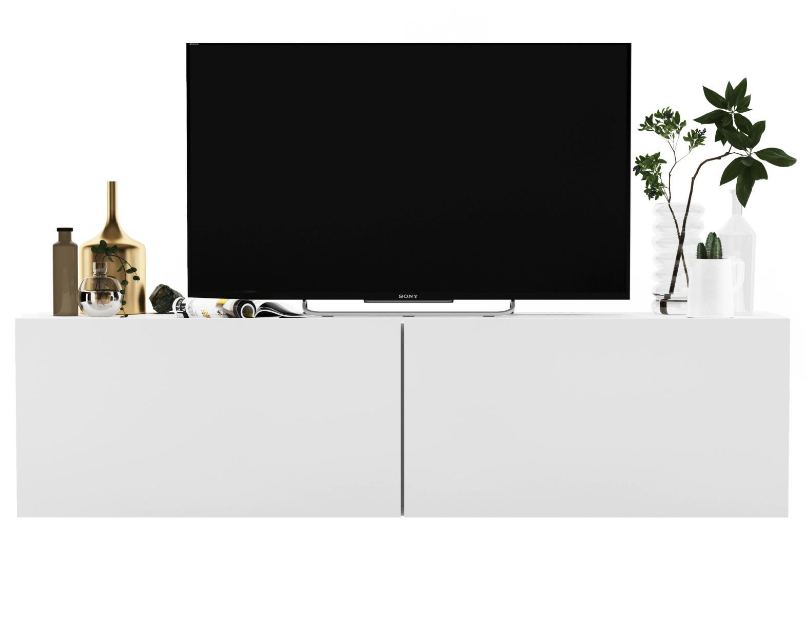 TV-SCHRANK Enjoy Weiß matt 120 cm - Weiß, Holzwerkstoff (120/30/35cm) - Meble Lindner