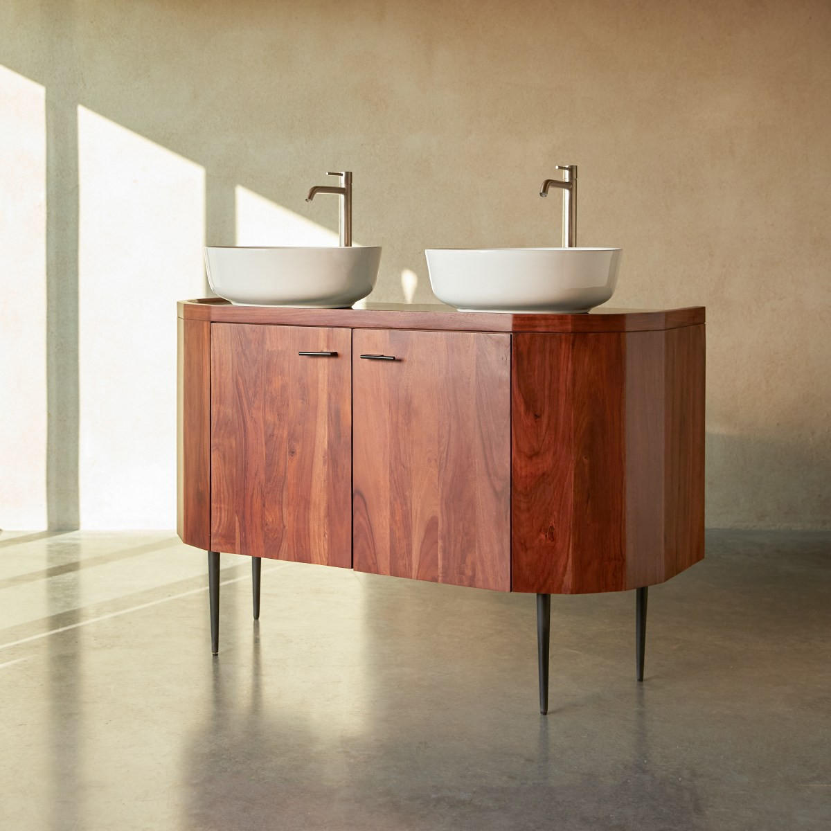 WASCHTISCHUNTERSCHRANK Jade Braun aus Palisander - Braun, Holz (120/80/53cm) - Tikamoon