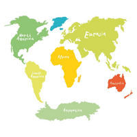 WANDAUFKLEBER 130x188cm - Weltkarte - Multicolor, Kunststoff (130/188/0.1cm) - Wallfluent