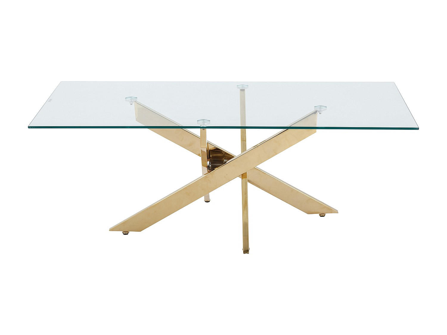 COUCHTISCH - 120 cm x 60 cm - Glas - Transparent, Goldfarben - COSIMA - Goldfarben, Glas (60/120/45cm) - Vente-Unique