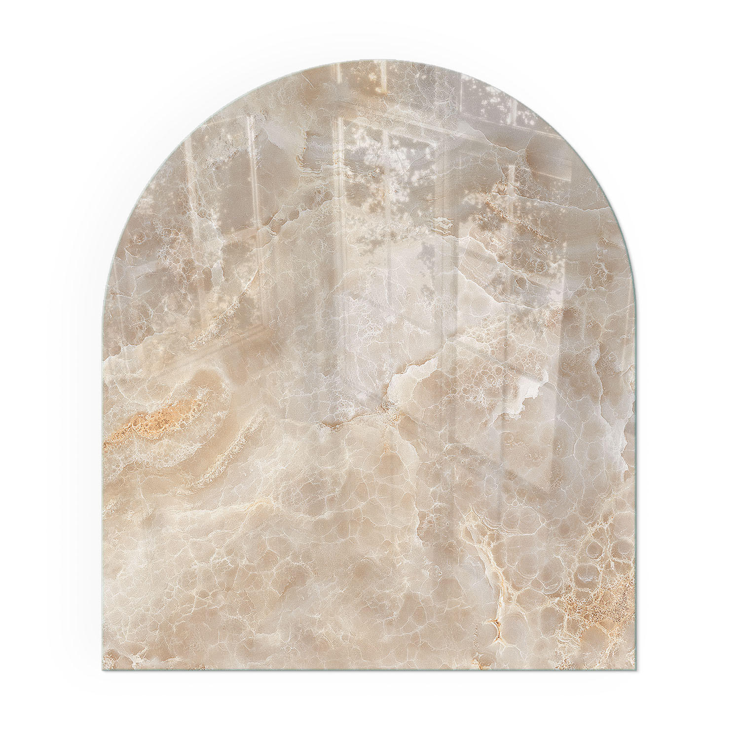 GLASPLATTE für Kamin 80x70 cm - Beige, Glas (80/70/0.4cm) - TULUP